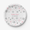 Search for pink snowflake plates Winter onederland