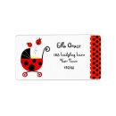 Search for ladybug baby shower return address labels Black