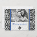 Search for royal blue and black wedding invitations White