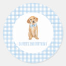 Search for puppy birthday stickers Golden retriever