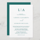 Search for simple emerald green wedding invitations Initials