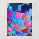 Search for colourful umbrella postcards Blue