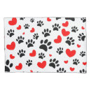 Search for red hearts pillowcases Animal paws