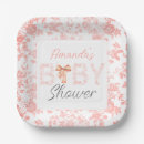 Search for pink toile plates Bow baby shower