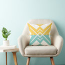 Search for teal and yellow cushions Geometric