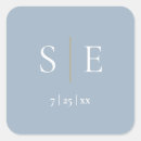 Search for gold and blue wedding stickers Initials