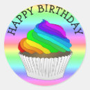 Search for rainbow cupcake stickers Birthday