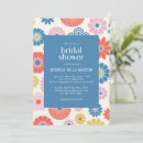 Search for blue flowers bridal shower invitations Retro
