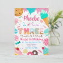 Search for candy 3rd birthday invitations Sweet