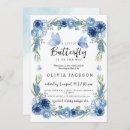 Search for blue butterfly invitations Watercolor