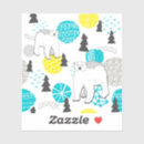 Search for animals in snow stickers Christmas tree