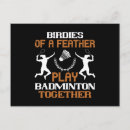 Search for birdies postcards Badminton