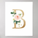 Search for floral monogram letter b Gold foil