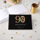 Search for 90th birthday party guest books Black and gold