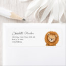 Search for lion return address labels Safari baby shower