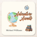 Search for adventure awaits coasters Watercolor