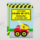 Search for boy construction birthday invitations Boys