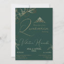 Search for emerald green quinceanera invitations Calligraphy
