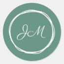 Search for green wedding stickers Monogrammed
