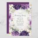Search for purple white birthday invitations Botanical