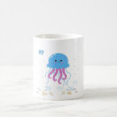 Search for blue jellyfish mugs Underwater