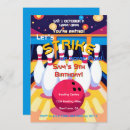 Search for bowling ball birthday invitations Blue