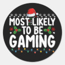 Search for video gamer stickers Santa