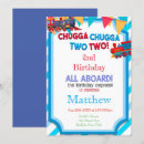 Search for train 2nd birthday invitations Blue