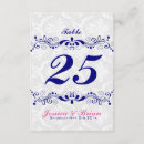 Search for royal blue and gold wedding table cards White