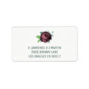 Search for red rose return address labels Watercolor