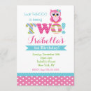 Search for pink owl birthday invitations 2nd