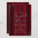 Search for red and silver bridal shower invitations Elegant
