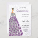 Search for purple silver quinceanera invitations Gown