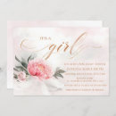 Search for blush baby girl shower invitations Rose gold