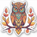 Search for owl on branch stickers Owls