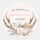 Search for rustic antler wedding stickers Boho