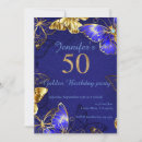 Search for blue butterfly birthday invitations Blue and gold