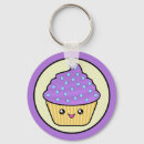 Search for cupcake with cherry key rings Kawaii