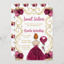 Search for burgundy and gold sweet 16 invitations Flowers