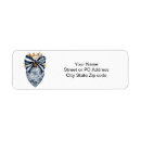 Search for navy blue and white stripes return address labels Gold