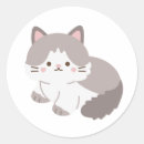 Search for grey and white cat stickers Kitten