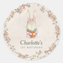 Search for watercolor rabbit stickers Girl first birthday