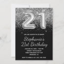 Search for black silver 21st birthday invitations Twenty one