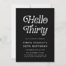 Search for hello 30 birthday invitations Minimal