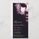 Search for black purple masquerade party invitations Sixteen