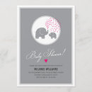 Search for pink and grey elephant baby shower invitations Hearts