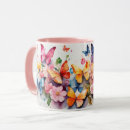 Search for pink butterflies mugs Watercolor