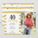 Search for trendy 40th birthday invitations Black and gold