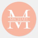 Search for peach monogram stickers Elegant