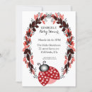 Search for ladybug pattern invitations Red